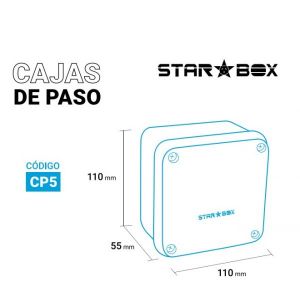 CAJA DE PASO ESTANCA IP65 EXTERIOR 110X110X50 MM (BLANCO) STAR BOX - Vista 2