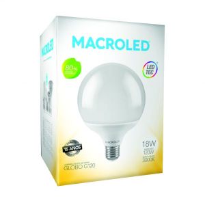 LAMPARA GLOBO GRANDE LED 18W E27 MACROLED - Vista 1