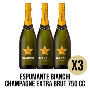 VINO ESPUMANTE BIANCHI CHAMPAGNE EXTRA BRUT 750 CC X3 UNIDADES - Vista 1
