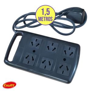 PROLONGADOR ZAPATILLA 6 TOMAS ESPECIAL C/CABLE 1.5 MTS EXULTT - Vista 10