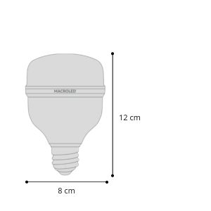 LAMPARA BULBON LED 19W E27 PVC 80X120MM MACROLED - Vista 2