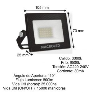 REFLECTOR LED SMD 10W IP65 ECO MACROLED - Vista 4