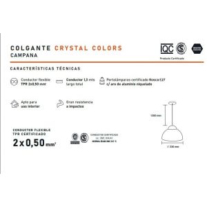 LAMPARA COLGANTE CAMPANA 1 LUZ FLUO VERDE STAR BOX - Vista 1