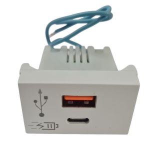 CARGADOR USB JELUZ PLATINUM DOBLE CONECTOR USB "C" + USB "A" 5V 3A (CARGA RAPIDA) BLANCO - Vista 1