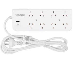 PROLONGADOR MULTIPLE 8 TOMAS + 2 USB BLANCO CON CABLE 3 MTS C/ PROTECTOR TERMICO