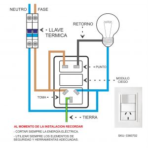 SET ARMADO  1 INTERRUPTOR 1 TOMACORRIENTE 10A (1 PUNTO Y TOMA) LINEA URBANA EXULTT - Vista 2
