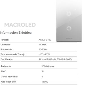 TECLA SMART ROMA MACROLED 2 CANALES CON CAPACITOR - Vista 1