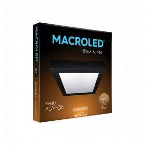 PANEL LED APLICAR CUADRADO 18W NEGRO MACROLED - Vista 1