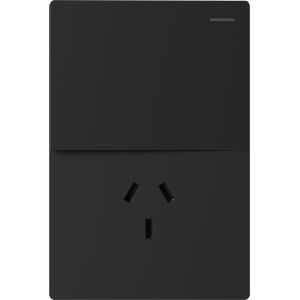 SET ARMADO 1 PUNTO Y TOMACORRIENTE MILAN NEGRO MACROLED