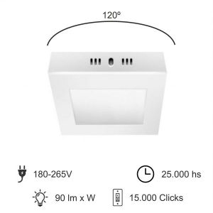 PANEL LED APLICAR CUADRADO 6W MACROLED - Vista 5