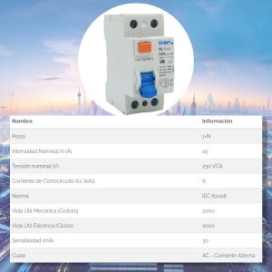 COMBO TERMICA 2X16 + DISYUNTOR 2X25 CHINT + TABLERO + MEDIDOR DE CONSUMO CON RESET - Vista 3