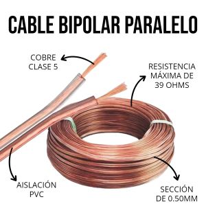 CABLE BIPOLAR PARALELO CRISTAL 0.50MM X METRO EPUYEN - Vista 2