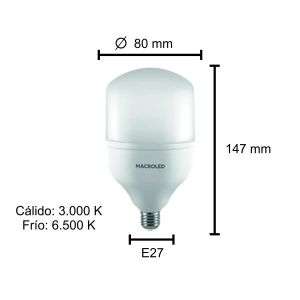 LAMPARA GALPONERA LED 20W E27 MACROLED - Vista 4