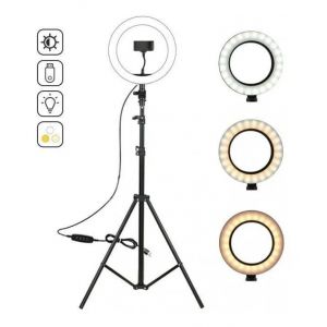 TRIPODE CON ARO DE LUZ LED 71 CM