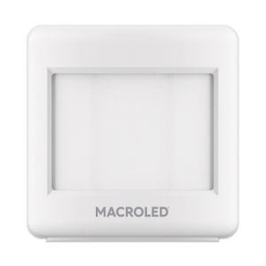SENSOR DE MOVIMIENTO DE PARED 110° APLICAR SMART A PILA 8 MTS ALCANCE MACROLED