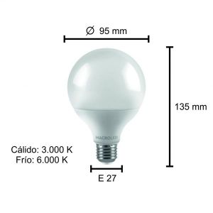 LAMPARA GLOBO CHICO LED 14W E27 MACROLED - Vista 6
