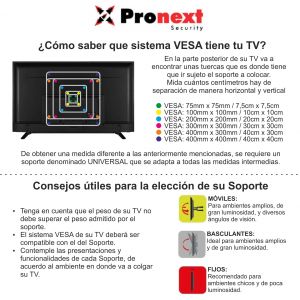 SOPORTE LCD SLCD153 DE 26" A 52" FIJO PRONEXT - Vista 4