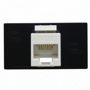 MODULO TOMA P/ RED RJ45 CAT 5 JELUZ PLATINUM NEGRO - Vista 1