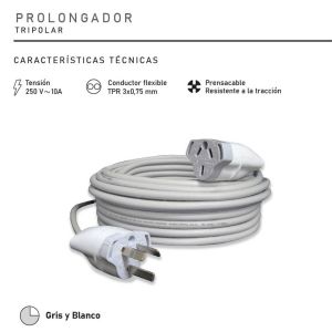 ALARGUE PROLONGADOR 3X0.75MM DE 10 MTS STAR BOX - Vista 2