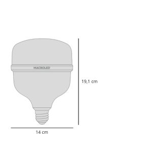 LAMPARA BULBON LED 48W E27 PVC 140X191MM MACROLED - Vista 2