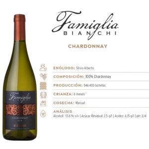 VINO BIANCHI FAMIGLIA CHARDONNAY 750 ML - Vista 2
