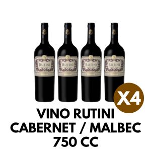 VINO RUTINI CABERNET / MALBEC 750 CC X4 - Vista 1
