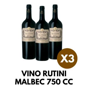 VINO RUTINI MALBEC 750 CC X3 - Vista 1