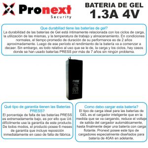 BATERIA DE GEL DE 4V 1.3 AH PRESS - Vista 2