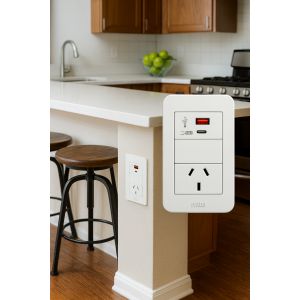 LLAVE TOMA 10A Y USB A / USB C CARGA RAPIDA JELUZ MITO BL/BL