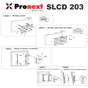 SOPORTE LCD SLCD203 DE 15" A 42" FIJO INCLINABLE PRONEXT - Vista 3