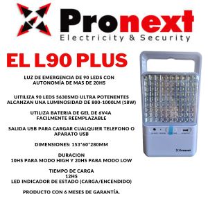 LUZ DE EMERGENCIA DE 90 LEDS CON AUTONOMÍA 20HS PRONEXT - Vista 3