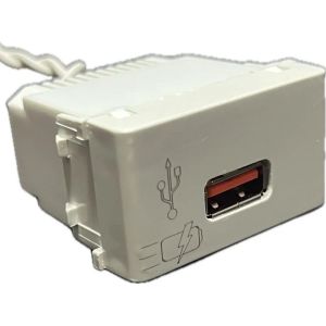 MODULO 1 CARGADOR USB 3A CARGA RAPIDA BLANCO DUNA EXULTT