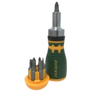 KIT DESTORNILLADOR CRICKET 8 EN 1 MANGO + 7 PUNTAS 1/4 JADEVER