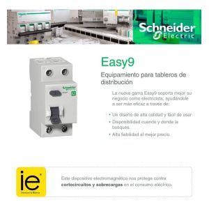 DISYUNTOR DIFERENCIAL BIPOLAR 2X25A 30MA E9 SCHNEIDER - Vista 1