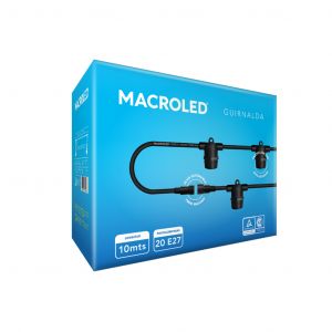 GUIRNALDA 10 METROS 20 PORTALAMPARAS CORTO MACROLED - Vista 1