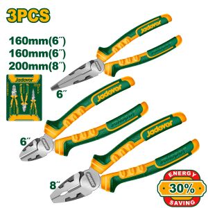 KIT PINZAS Y ALICATES DE ALTO TORQUE -3 PIEZAS- PINZA UNIVERSAL, ALICATES Y PINZA DE PUNTA JADEVER - Vista 2
