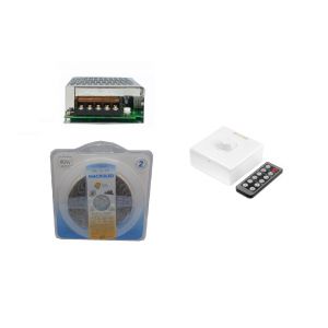 CINTA LED 2835 80W CALIDO 12V + FUENTE DE 12V + DIMMER  P / INTERIOR MACROLED