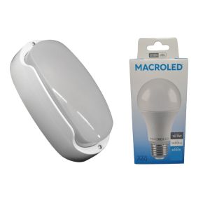 TORTUGA EXTERIOR BLANCO STAR BOX + LAMPARA 14.5W FRIA E27 MACROLED - Vista 1