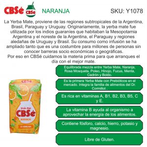 PAQUETE YERBA CBSE NARANJA 500 GR - Vista 2