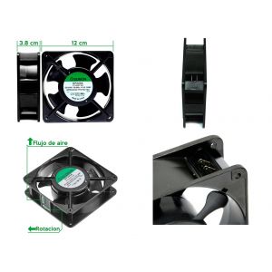 TURBINA 120 X 120 MM CON RODAMIENTO 220V SUNON - Vista 1