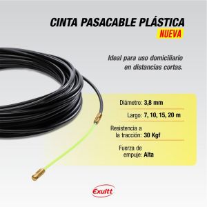 CINTA PASACABLE PLASTICA DE 7 MTS 3.8 DIAMETRO EXULTT - Vista 1
