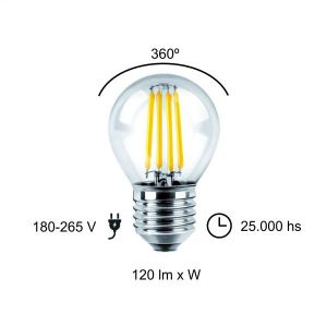 LAMPARA GOTA FILAMENTO LED 4W E27 MACROLED - Vista 5