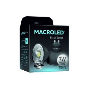 LAMPARA DICROICA NEGRA LED 7W GU10 DE PVC MACROLED - Vista 5