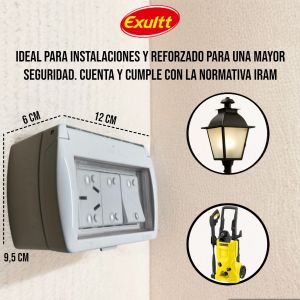 TAPA CAPSULADA EXTERIOR MEMBRANA APLICAR + PUNTO Y TOMA 10A EXULTT URBANA - Vista 3