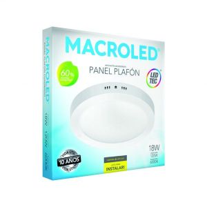 PANEL LED APLICAR REDONDO 18W MACROLED - Vista 4