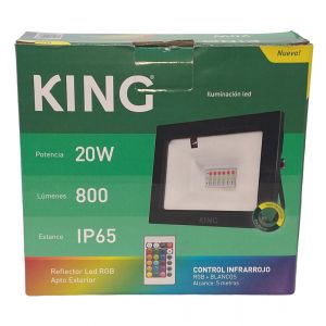 REFLECTOR LED 20W RGB KING 220V RGB+W C/ CONTROL REMOTO RF - Vista 4