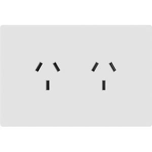 TOMACORRIENTE DOBLE MILAN BLANCO MACROLED, AC 250V, 10A MAX. BASTIDOR METALICO