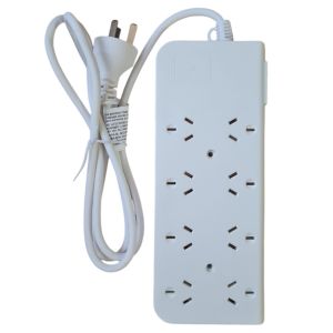 PROLONGADOR MULTIPLE 8 TOMAS BLANCO 1,5 MTS DE CABLE 3X0,75MM C/ PROTECTOR TERMICO