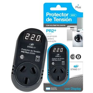 PROTECTOR DE TENSION 2200W LAVARROPA C/VOLTíMETRO STAND BY - Vista 1