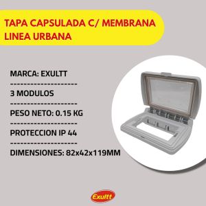 TAPA C/ MEMBRANA 3 MODULOS LINEA URBANA EXULTT - Vista 4